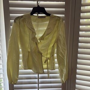 Jessica Yellow Ruffle Blouse